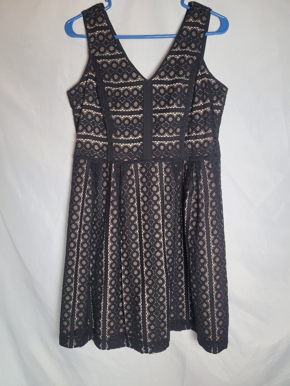 Ann Taylor Loft Black All Over Embroidered Lace A Line Party Dress Women's 10